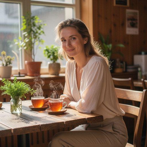 Prikaz mirne prirode s planinskim pejzažom i cvjetovima u pozadini.